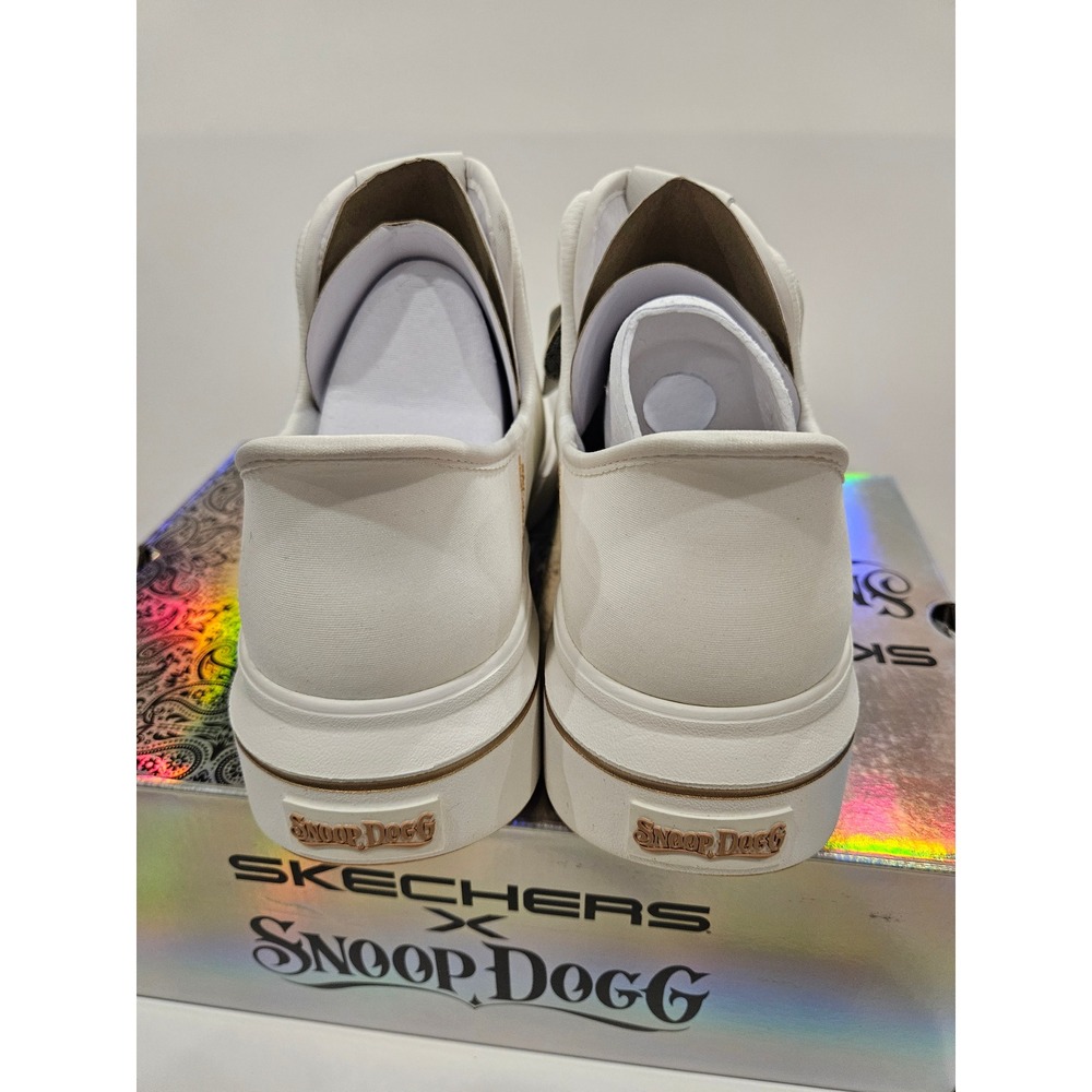Skechers x Snoop Dogg Snoop One Leather White Rose Gold Slip-Ins Womens Size 8 - Picture 4 of 7